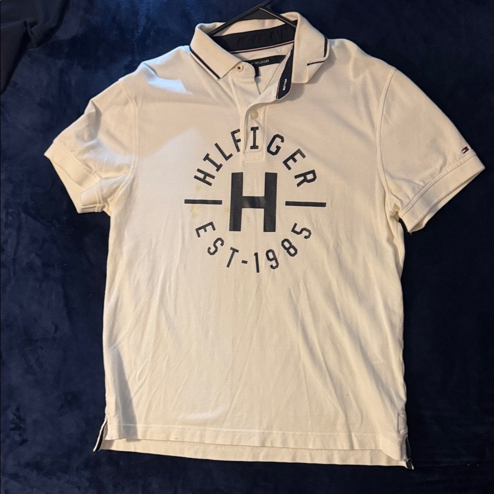 Tommy Hilfiger White Polo Shirt with Logo